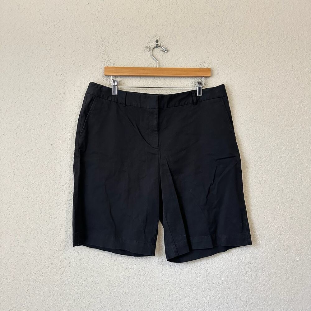 J. JILL Chino Shorts Black Stretch Cotton Twill Bermuda Summer NWT